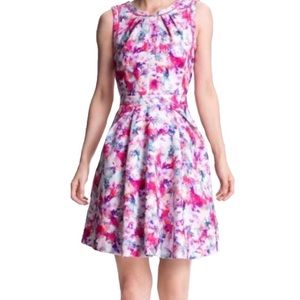McGinn Watercolor Floral Dress Pink Size 4 Cut Out Detail